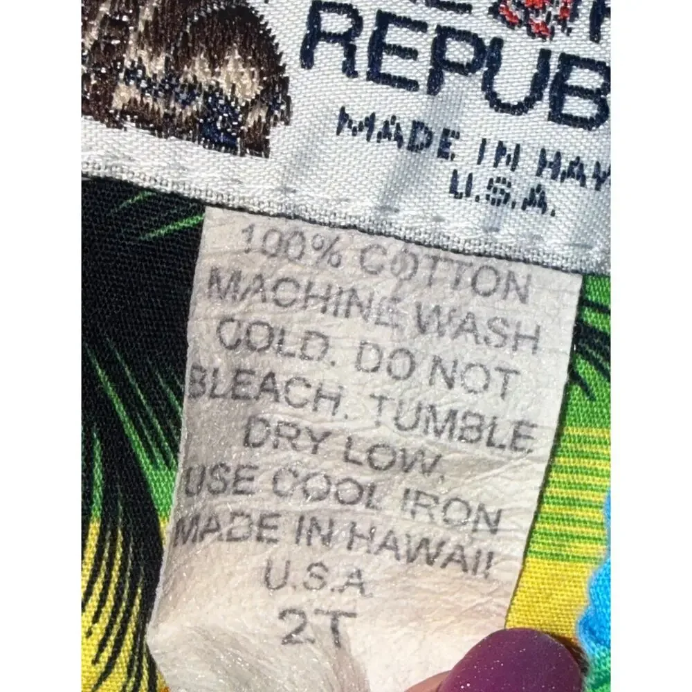 Aloha Republic Made in Hawaii Tropical Hawaiian Cotton Sundress Girls 2T Blue